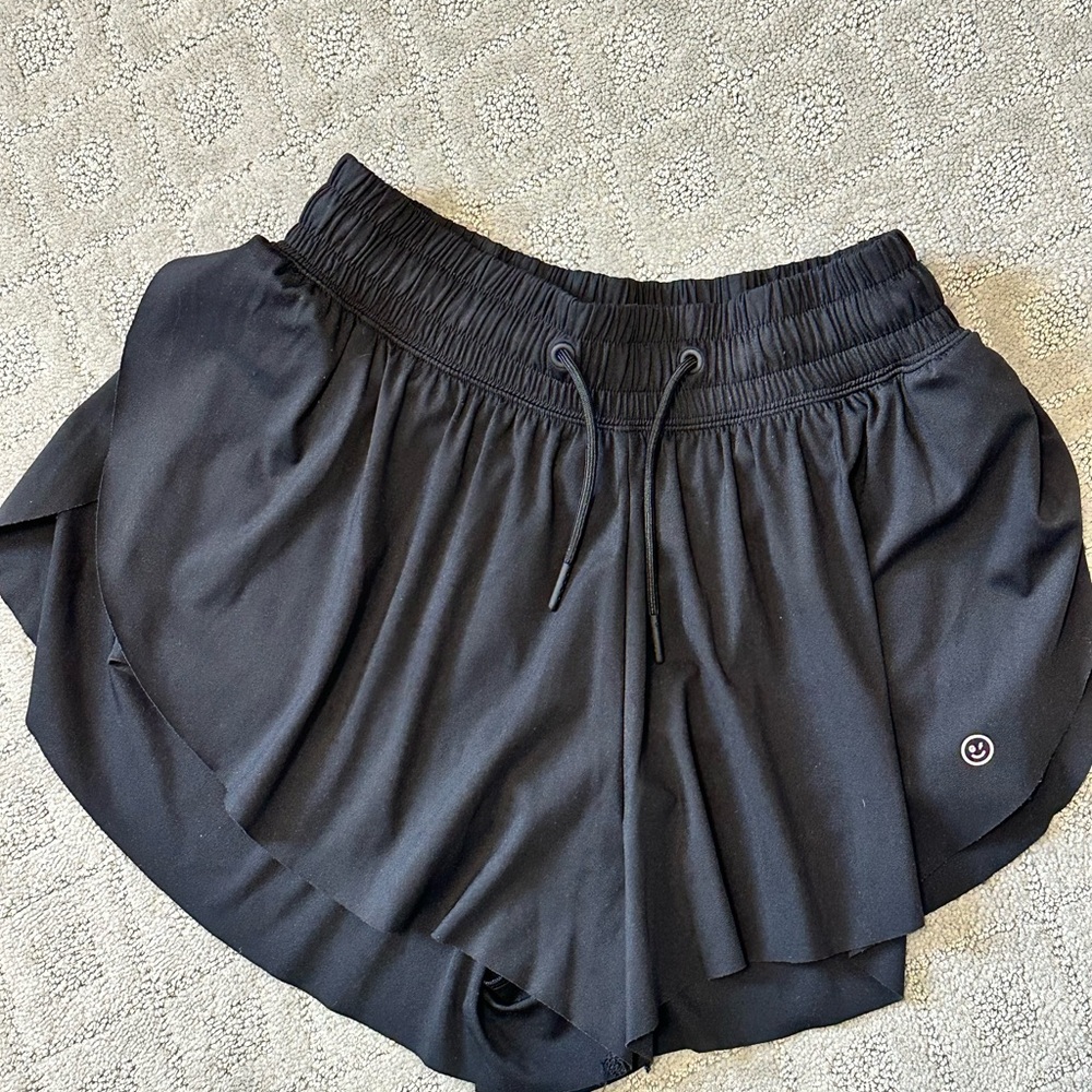Gilly Hicks Black Layered (2 in 1) Running Shorts with Drawstring